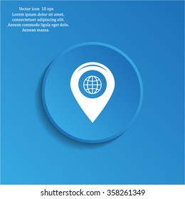 Map pointer flat icon, vector illustration. Flat design style