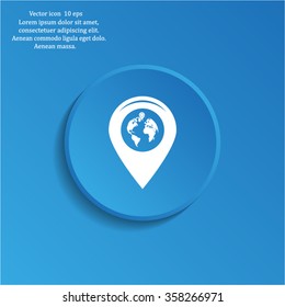 Map pointer flat icon, vector illustration. Flat design style