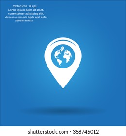 Map pointer flat icon, vector illustration. Flat design style