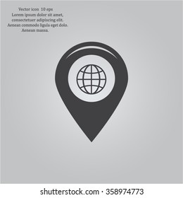 Map pointer flat icon, vector illustration. Flat design style
