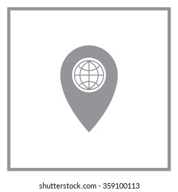 Map pointer flat icon, vector illustration. Flat design style