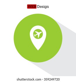 Map pointer flat icon, vector illustration. Flat design style