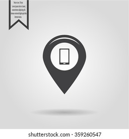 Map pointer flat icon. Vector Eps 10