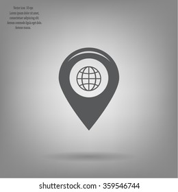 Map pointer flat icon, vector illustration. Flat design style