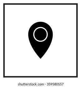 Map pointer flat icon, vector illustration. Flat design style