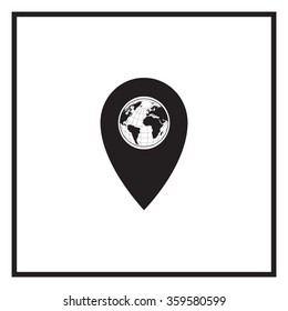 Map pointer flat icon, vector illustration. Flat design style
