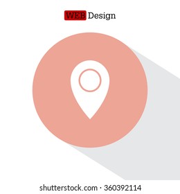 Map pointer flat icon, vector illustration. Flat design style