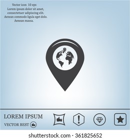 Map pointer flat icon, vector illustration. Flat design style