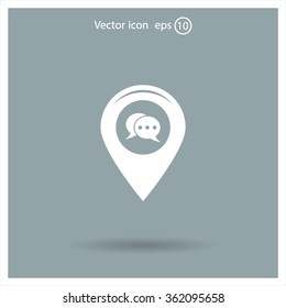 Map pointer flat icon. Vector Eps 10