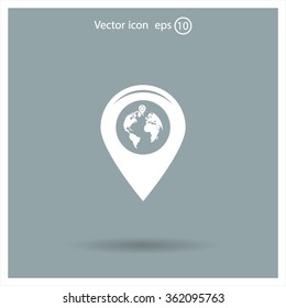 Map pointer flat icon, vector illustration. Flat design style