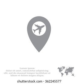 Map pointer flat icon, vector illustration. Flat design style