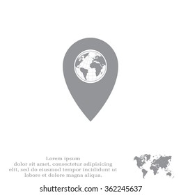 Map pointer flat icon, vector illustration. Flat design style
