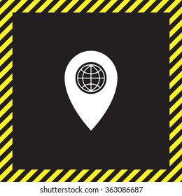 Map pointer flat icon, vector illustration. Flat design style