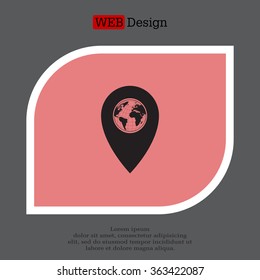 Map pointer flat icon, vector illustration. Flat design style