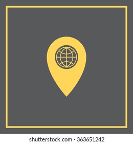 Map pointer flat icon, vector illustration. Flat design style