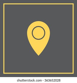 Map pointer flat icon, vector illustration. Flat design style