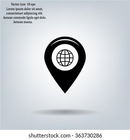 Map pointer flat icon, vector illustration. Flat design style