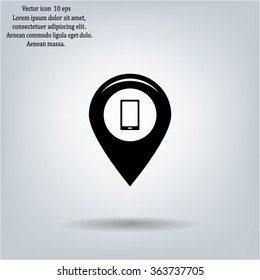 Map pointer flat icon. Vector Eps 10