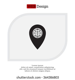 Map pointer flat icon, vector illustration. Flat design style