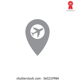 Map pointer flat icon, vector illustration. Flat design style