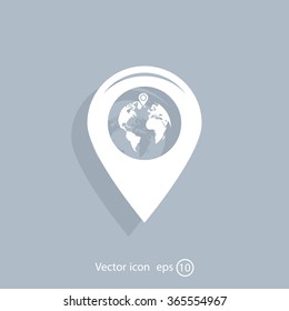 Map pointer flat icon, vector illustration. Flat design style