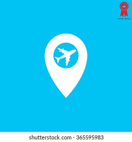 Map pointer flat icon, vector illustration. Flat design style