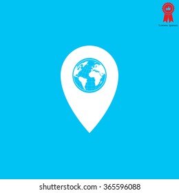 Map pointer flat icon, vector illustration. Flat design style