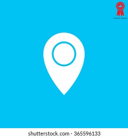 Map pointer flat icon, vector illustration. Flat design style