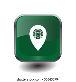 Map pointer flat icon, vector illustration. Flat design style