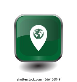 Map pointer flat icon, vector illustration. Flat design style