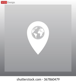 Map pointer flat icon, vector illustration. Flat design style