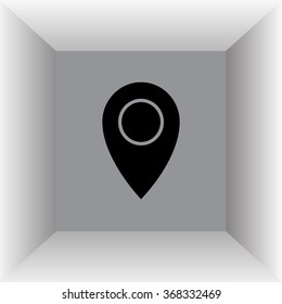 Map pointer flat icon, vector illustration. Flat design style