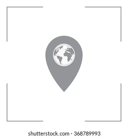 Map pointer flat icon, vector illustration. Flat design style