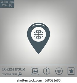Map pointer flat icon, vector illustration. Flat design style