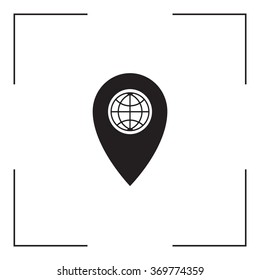 Map pointer flat icon, vector illustration. Flat design style