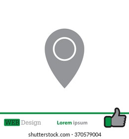 Map pointer flat icon, vector illustration. Flat design style