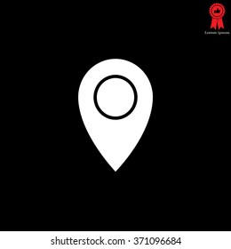 Map pointer flat icon, vector illustration. Flat design style
