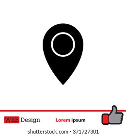 Map pointer flat icon, vector illustration. Flat design style