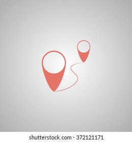Map pointer flat icon, vector illustration. Flat design style.