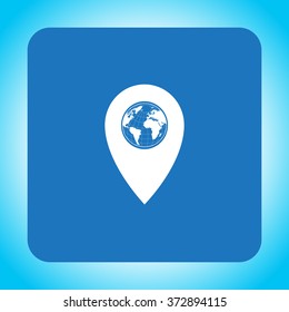 Map pointer flat icon, vector illustration. Flat design style