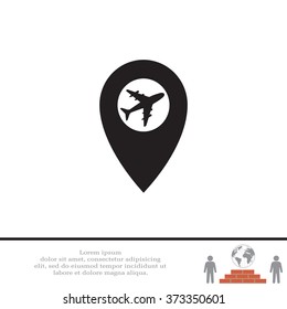 Map pointer flat icon, vector illustration. Flat design style