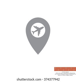 Map pointer flat icon, vector illustration. Flat design style