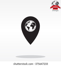 Map pointer flat icon, vector illustration. Flat design style