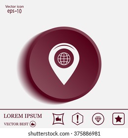 Map pointer flat icon, vector illustration. Flat design style