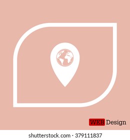 Map pointer flat icon, vector illustration. Flat design style