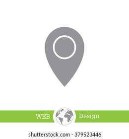 Map pointer flat icon, vector illustration. Flat design style