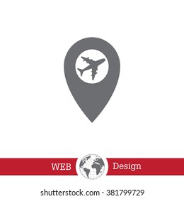 Map pointer flat icon, vector illustration. Flat design style