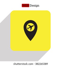 Map pointer flat icon, vector illustration. Flat design style