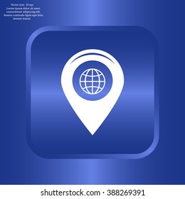 Map pointer flat icon, vector illustration. Flat design style