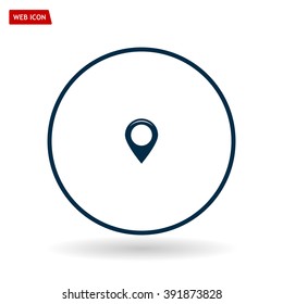 Map pointer flat icon, vector illustration